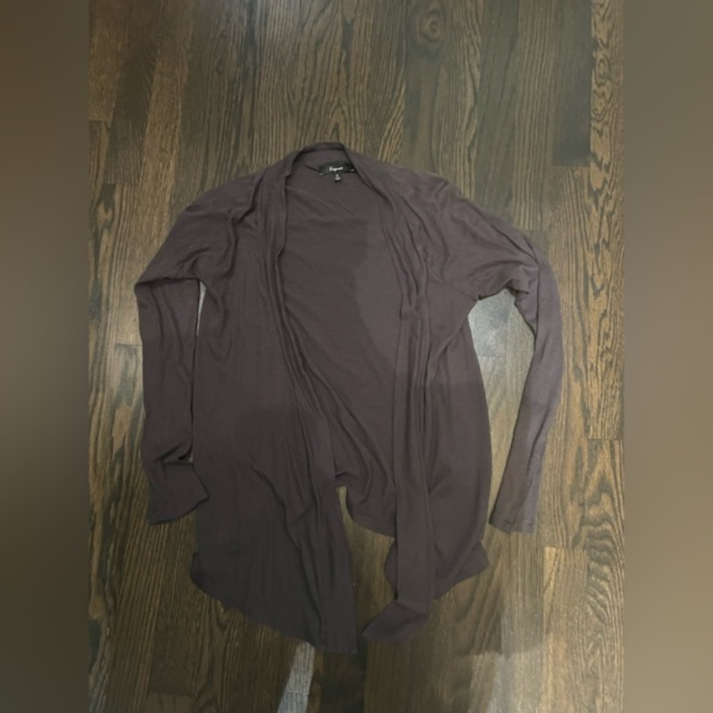 Y2K gray women’s cardigan open drape wrap style, Small, early 2000s, Vintage